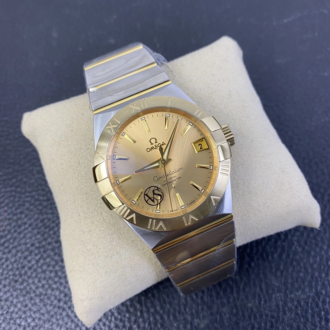 CBD Factory Omega Constellation Co-Axial 38mm Two-Tone Champagne Dial (123.20.38.21.08.001) 1:1 Super Clone – DD8500 Movement HighQuality 320